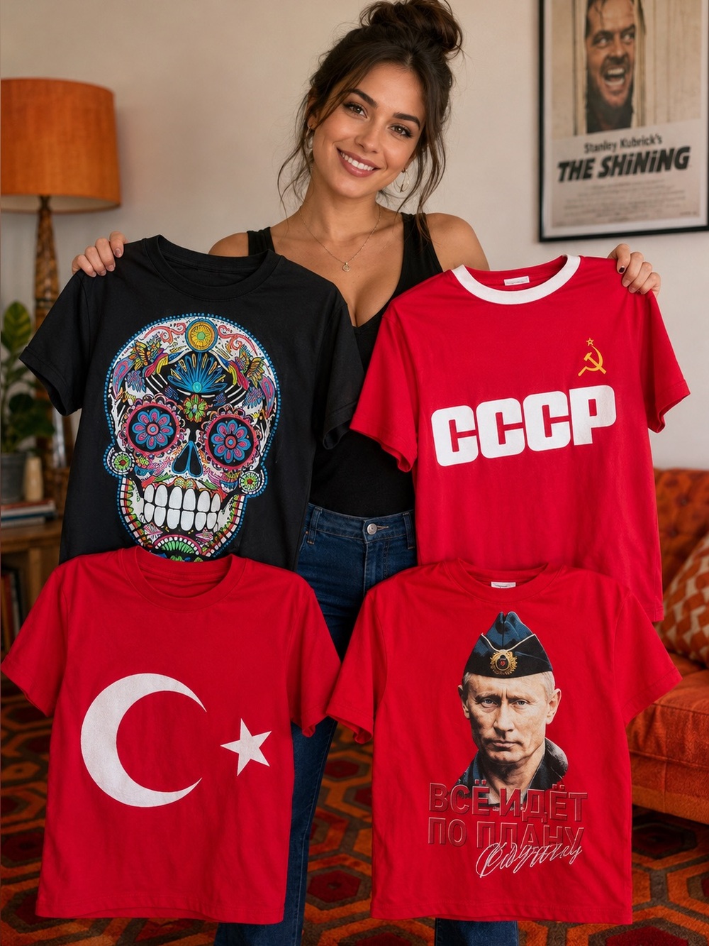 MAKE OFFER Lot of 4 Graphic Souvenir T-Shirts Set Tees Men's Small
